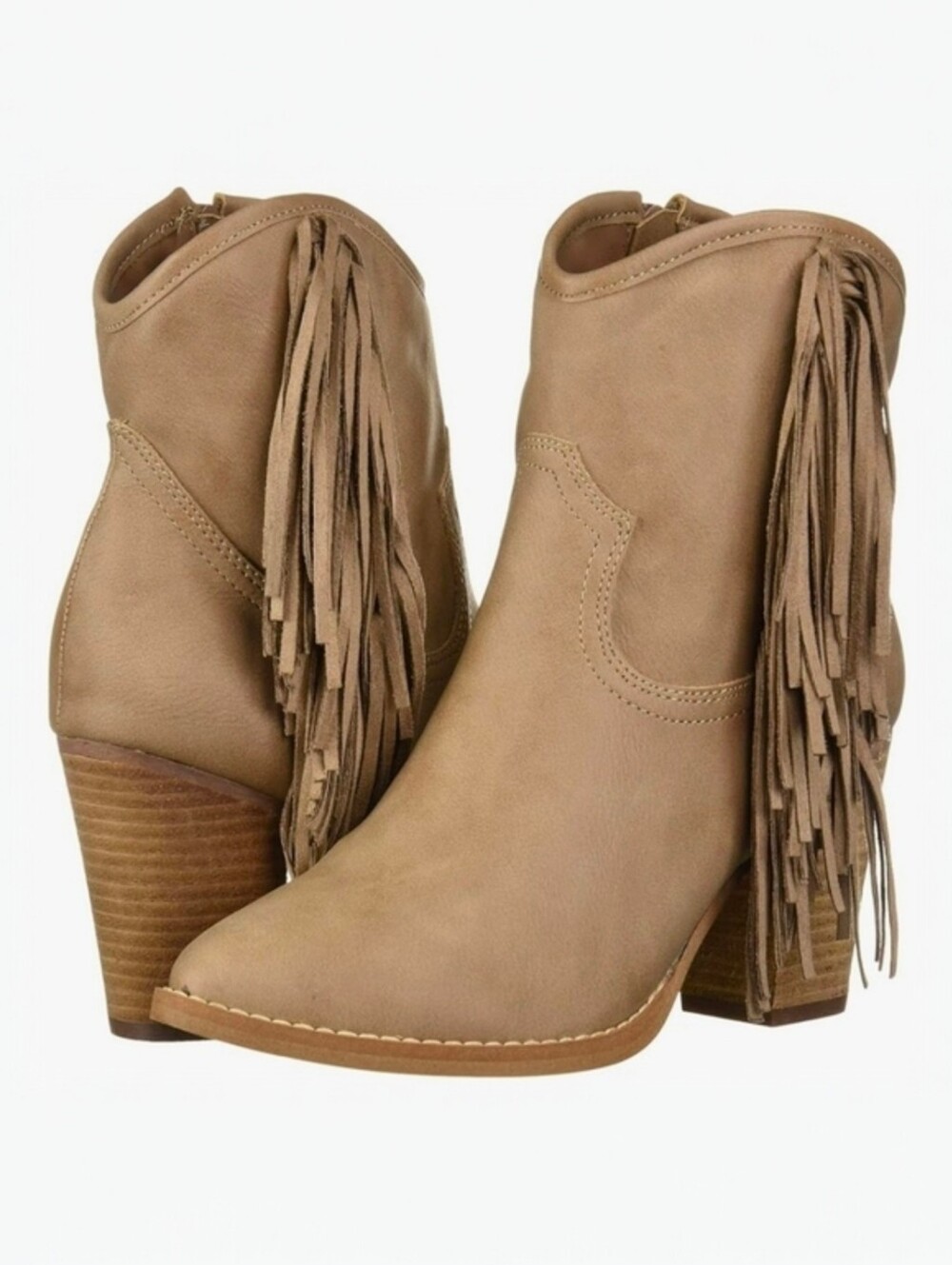 Zigi Sohi Fringe Ankle Bootie Beige Taupe Womens Size 6.5 NWT NIB